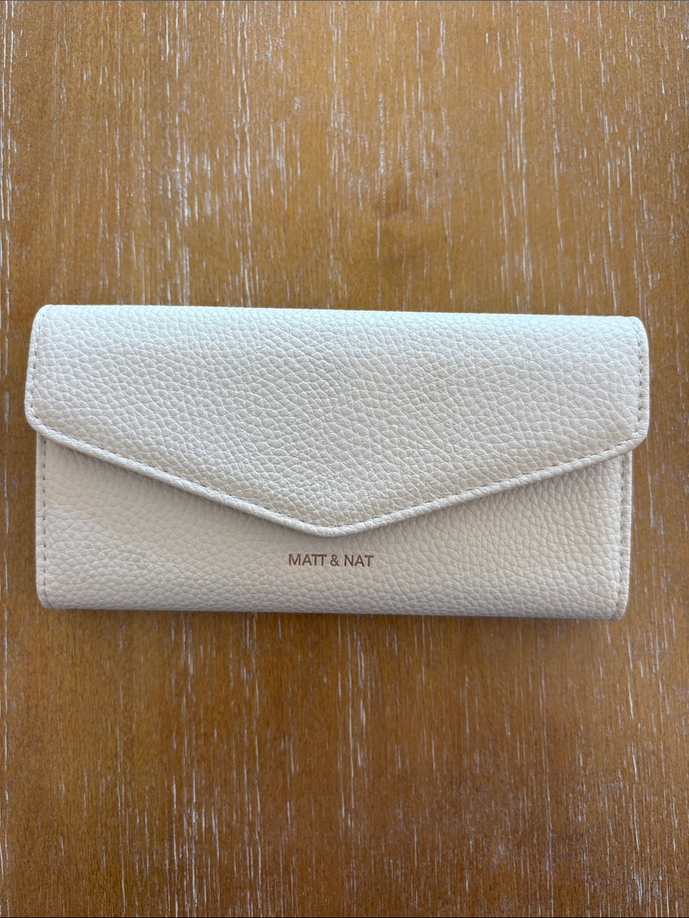 Matt & Nat Cream Textured Envelope Wallet